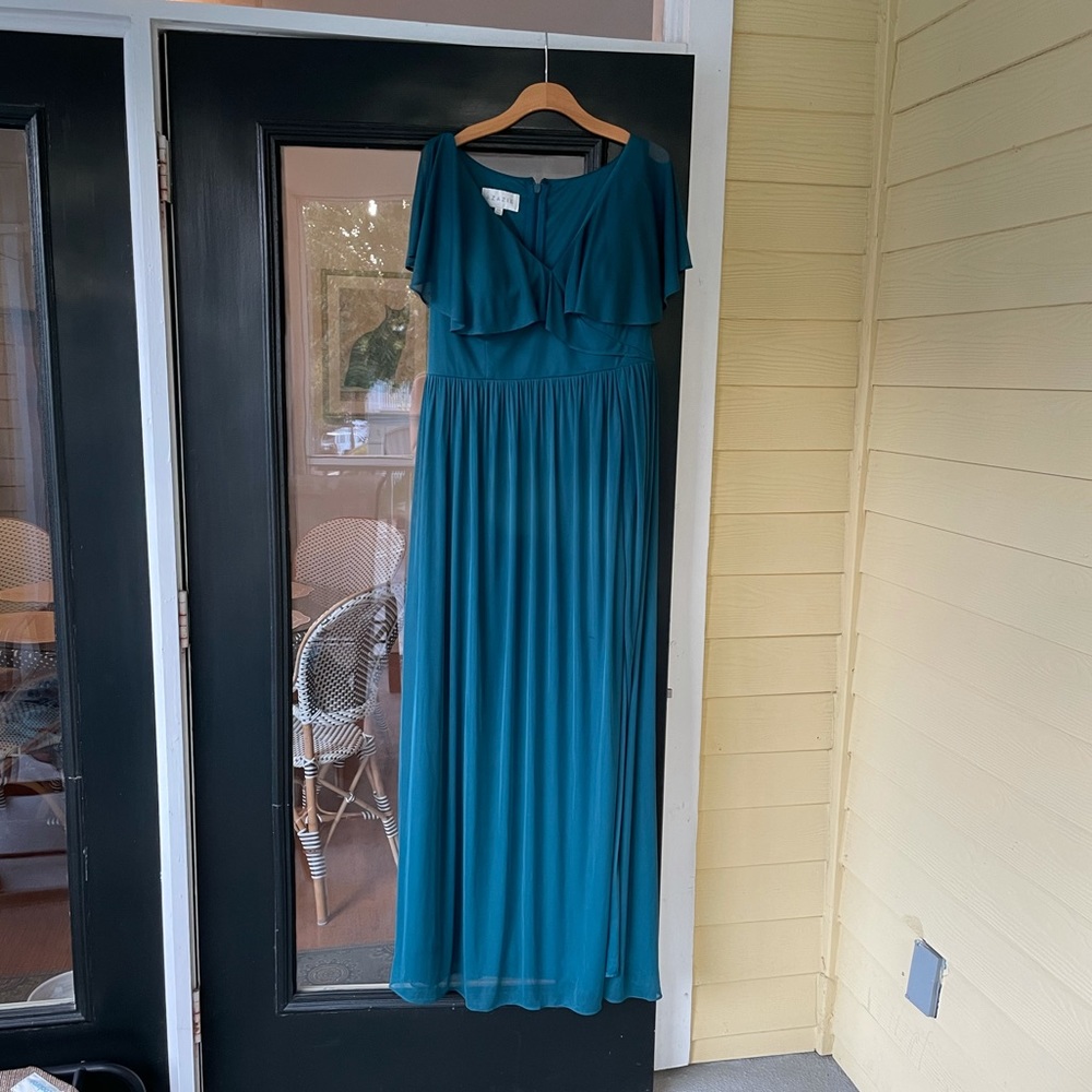 Azazie jael peacock bridesmaid dress nwt size 22
